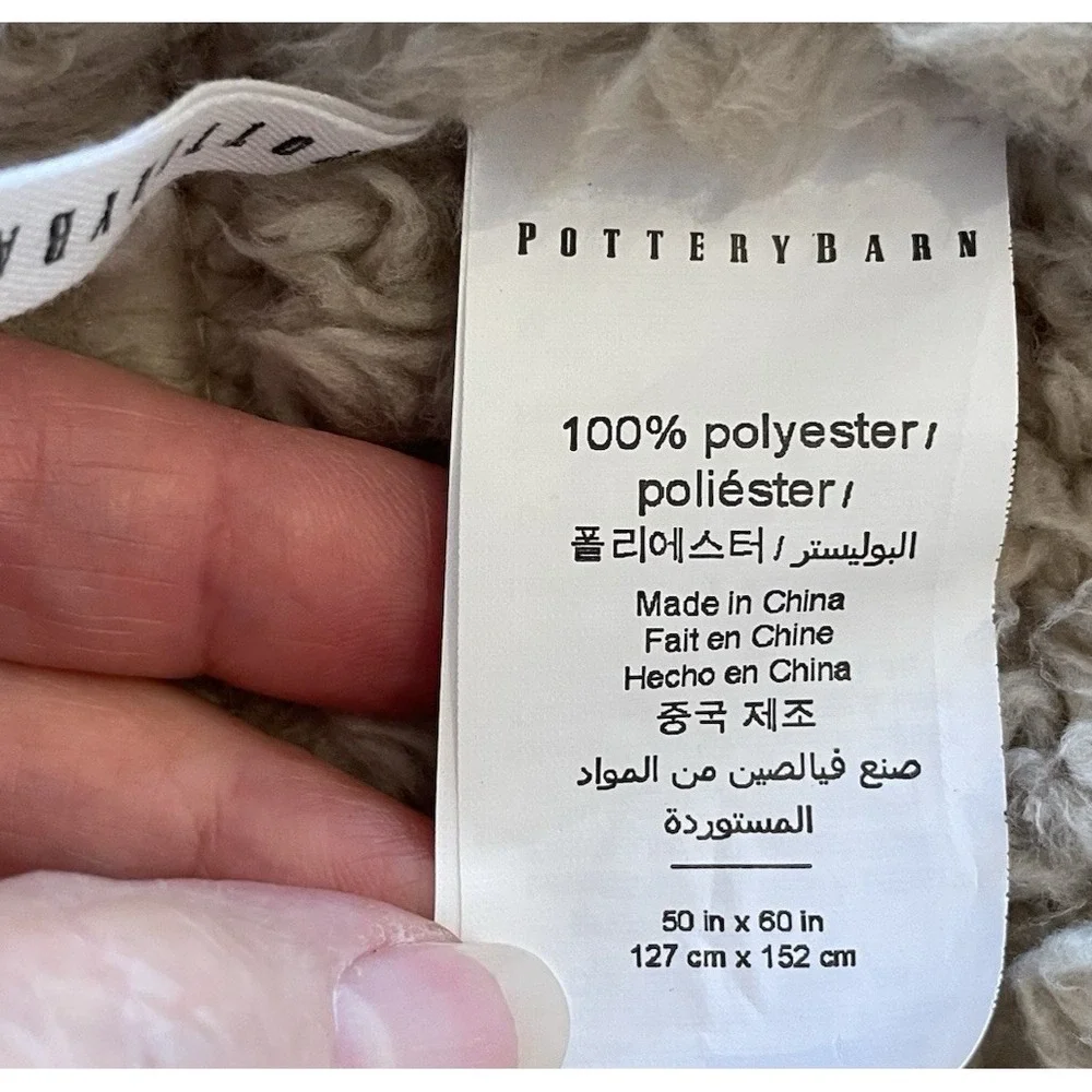 Pottery Barn Faux Fur Throw Blanket 50